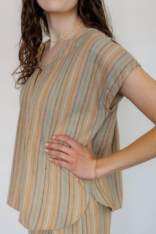 The Oasis Shirt in Hazel Stripe