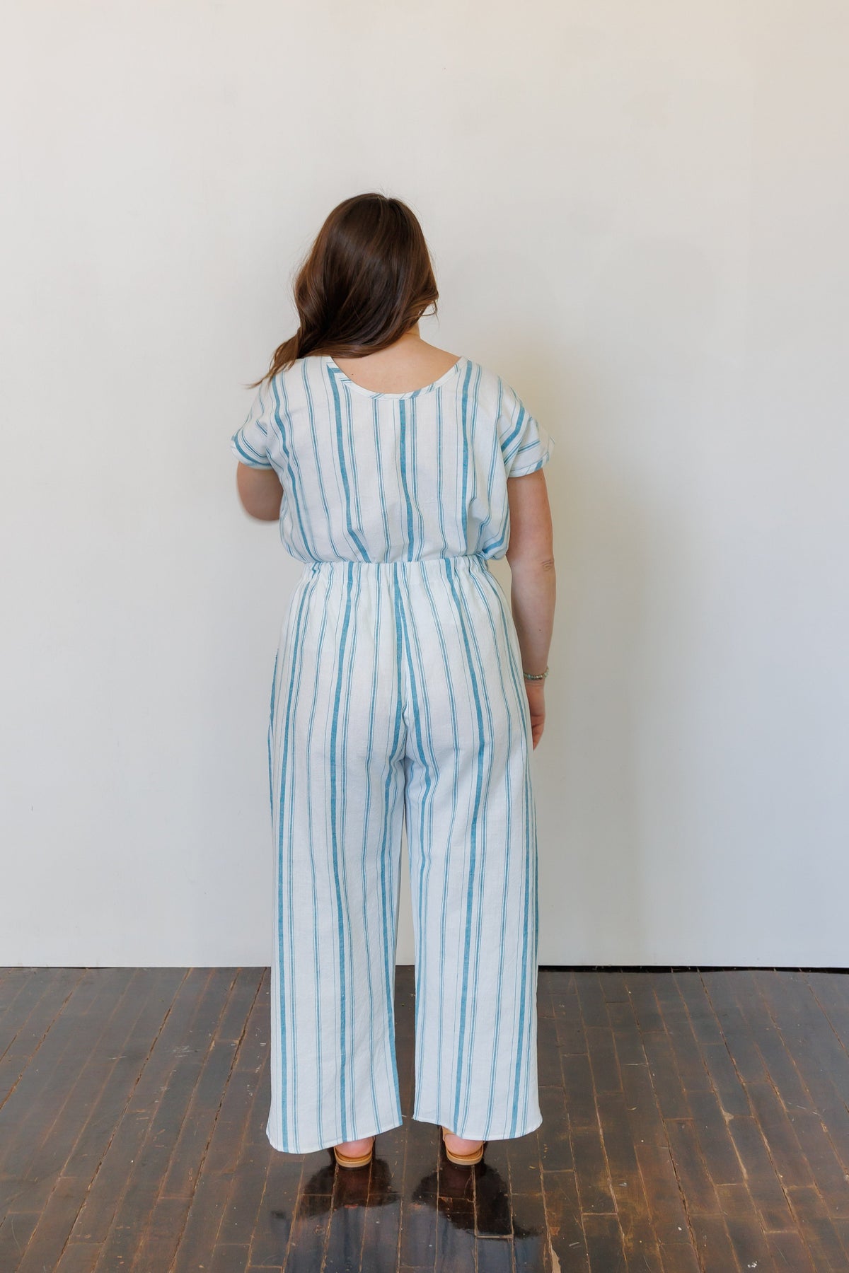 The Oasis Pants in Aegean Stripe