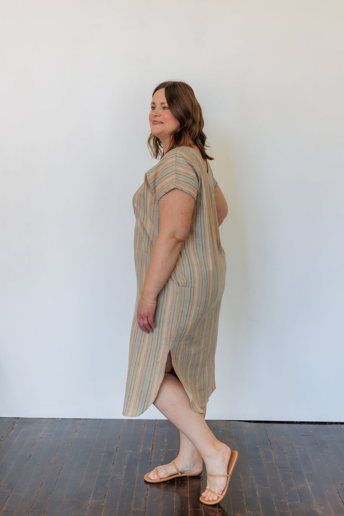 The Serene Kaftan Dress in Hazel Stripe