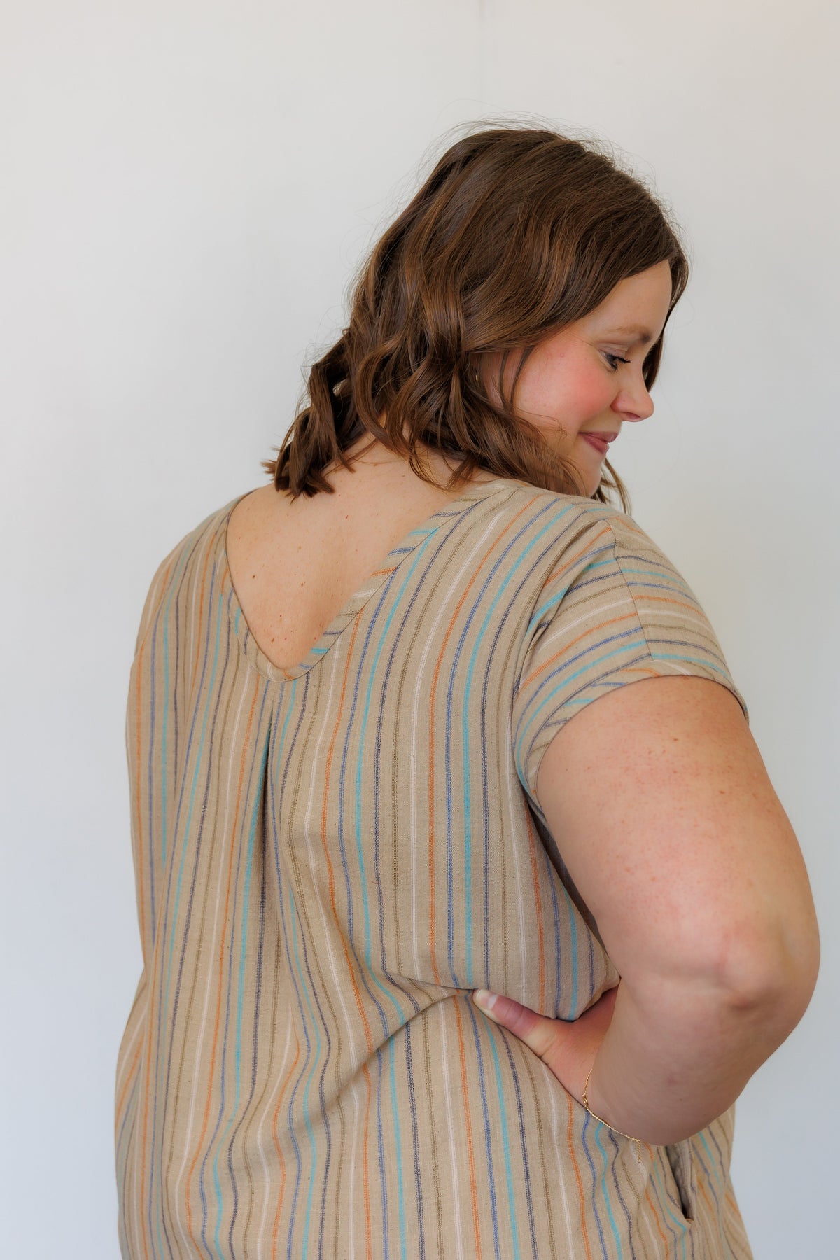 The Serene Kaftan Dress in Hazel Stripe
