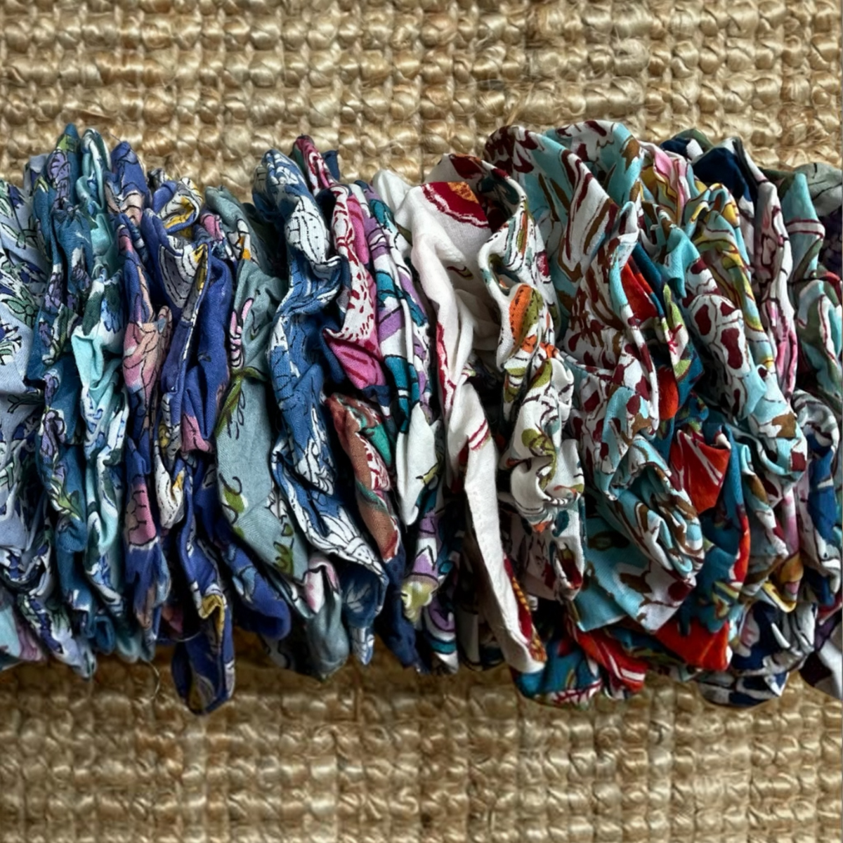 Block Print Hair Scruchies